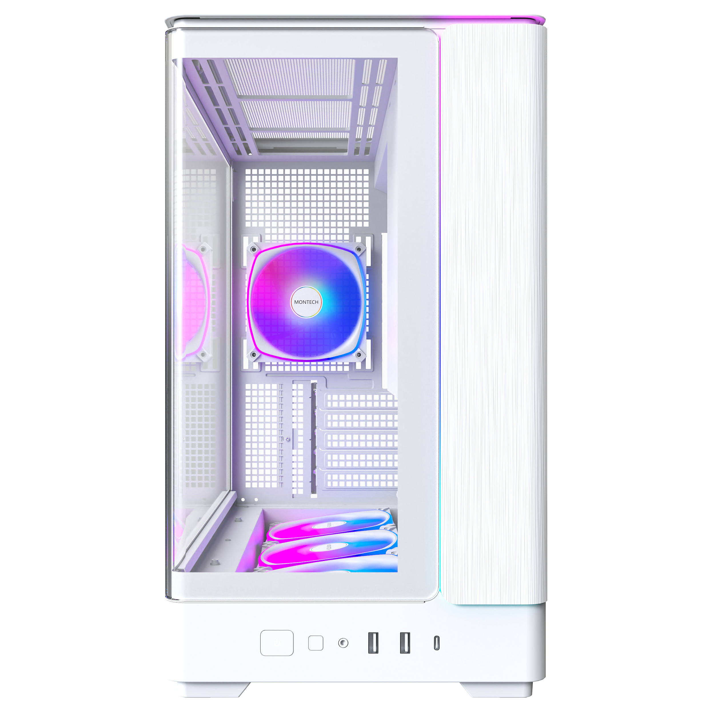Kasë PC Montech KING 15 PRO / Micro-ATX / Tempered Glass - Bardhë - 3