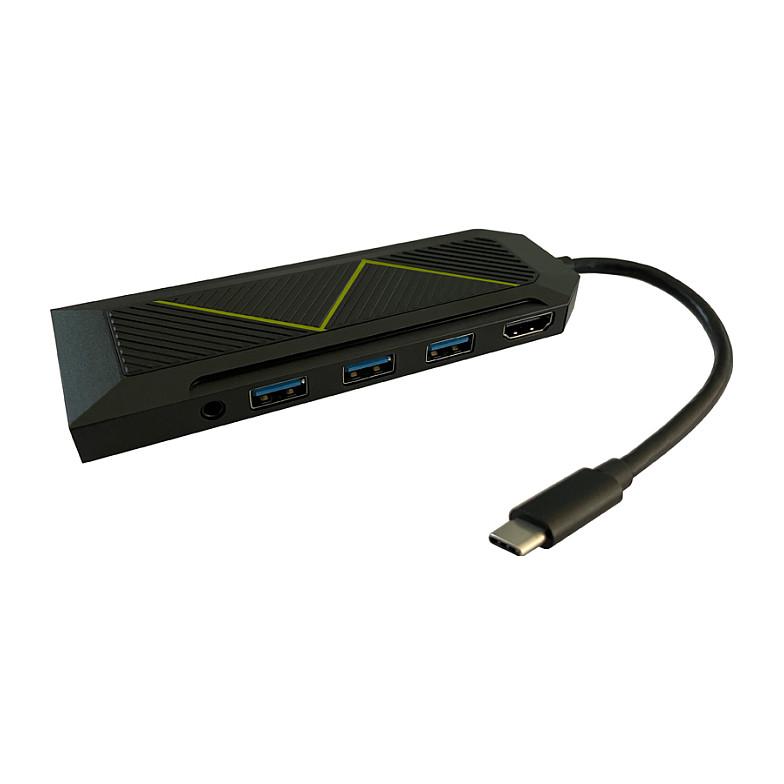 Hub USB-C LC-Power LC-HUB-C-MULTI-6-RGB, 3x USB-A, HDMI, Ethernet, SD/microSD, PD 100W - Zezë - 4