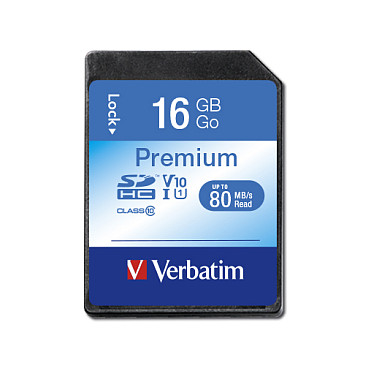 Kartë Memorie Verbatim Premium / 16GB / SDHC / UHS-I / Class 10 - Zezë