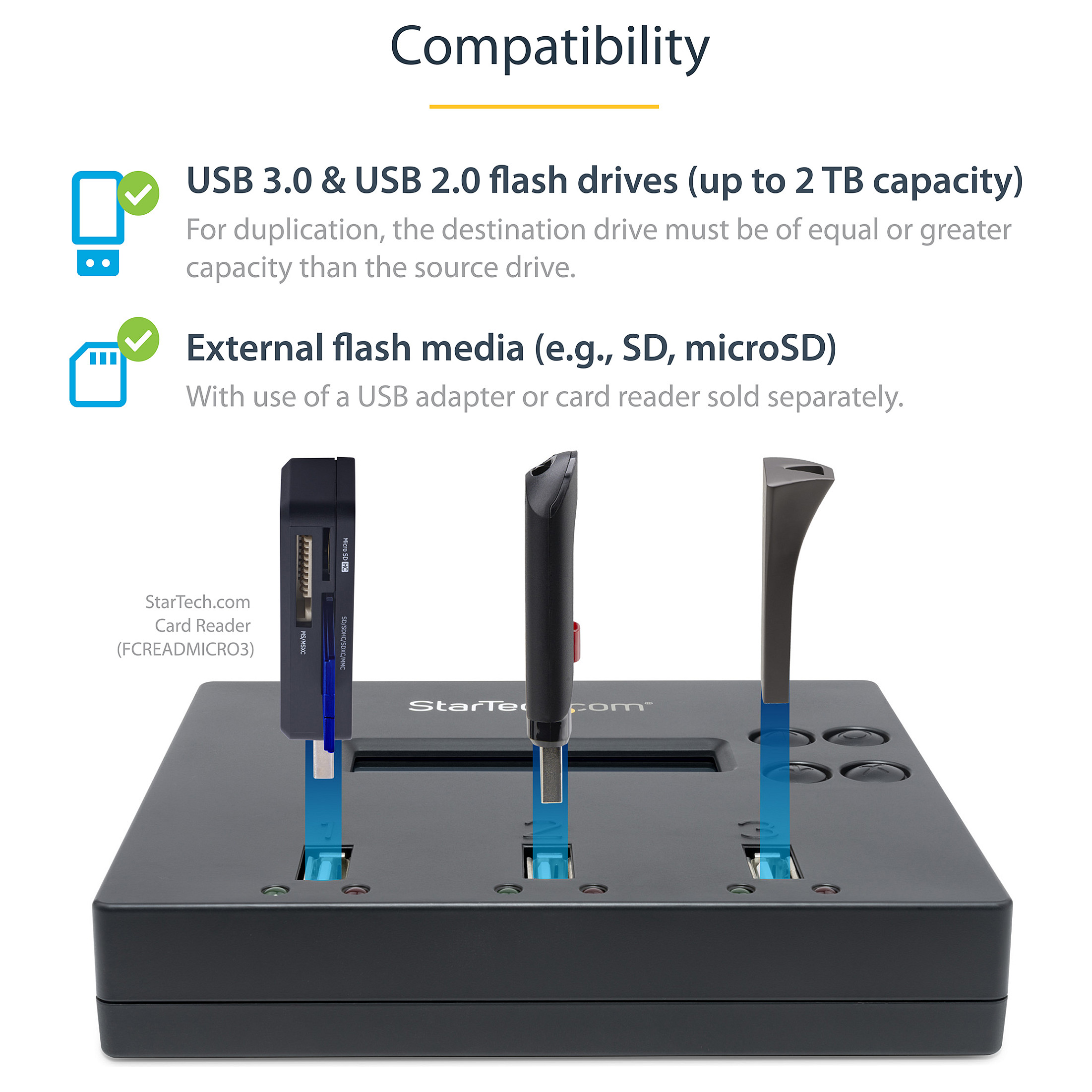 Duplikator USB StarTech.com USBDUP12 / 1:2 / USB 2.0 / 3x USB Type-A - Zezë - 10