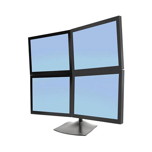 Mbajtëse për Monitor Ergotron DS100 33-324-200 / 4 Monitorë / deri 24" / 14kg për Monitor / Freestanding / VESA 75x75 & 100x100 / Rotacion 360° - Zezë