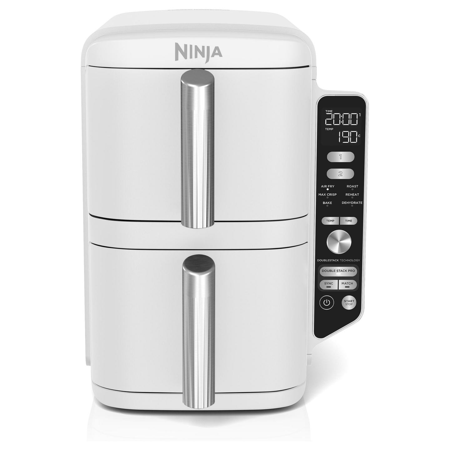 Fryer Ninja Double Stack XL / SL400EUWH / 9.5L / 2470W / 2 Sirtarë / 6 Programe / 40–240°C / Double Stack Air Fry / Sync / Match – Bardhë - 2