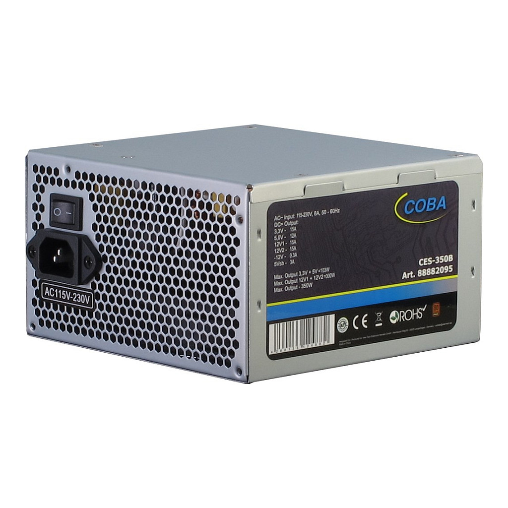 Furnizues Energjie Inter-Tech Coba CES-350B / 350W / ATX / 80 PLUS Bronze / Non Modular – Argjend