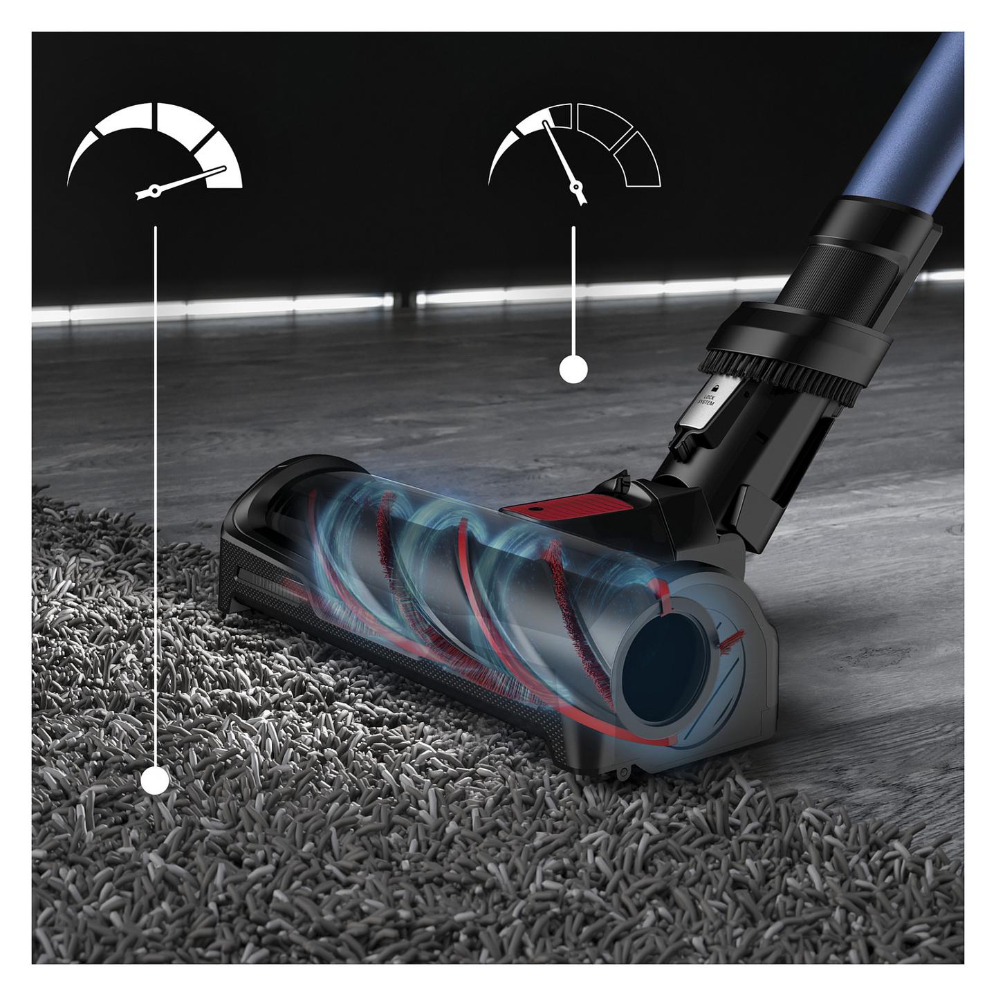 Fshesë Elektrike Rowenta X-Force Flex 12.60 Aqua RH98C0, 150AW, 25.2V, 0.9L, 45min, Pastrim i Thatë dhe i Lagësht, 2-në-1 - Blu, Zezë - 10
