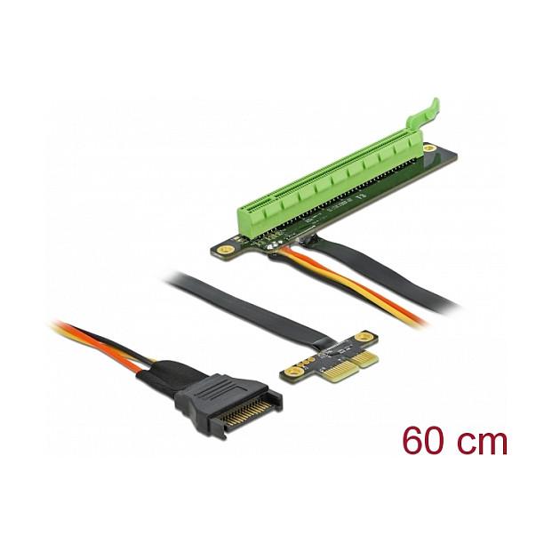 Kartë Riser PCI Express Delock 85763 / PCIe x1 në x16 / PCIe 3.0 / Kabllo fleksibël 80 cm - 2