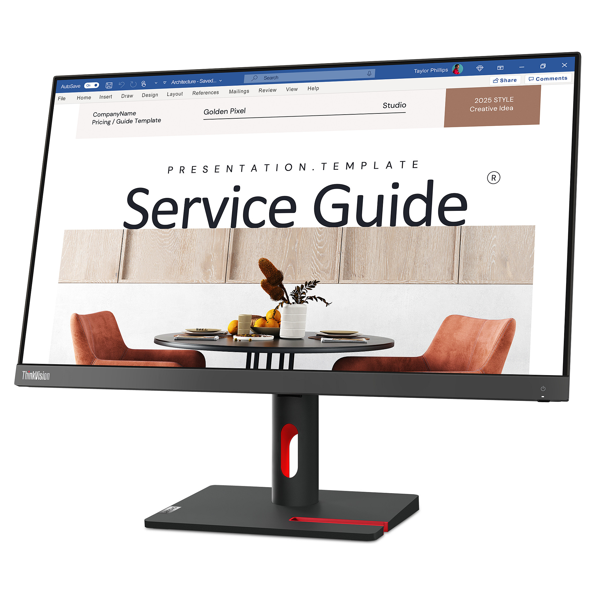 Monitor Lenovo ThinkVision S24i-30 / 23.8" / Full HD IPS / 100Hz / 4ms / HDMI+VGA - Zezë - 3