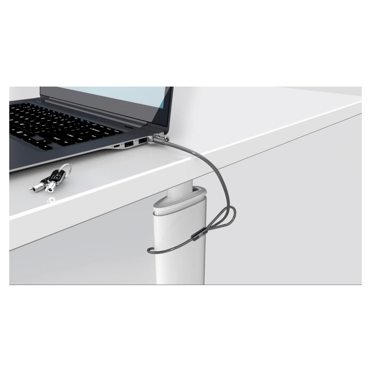 Bravë Sigurie për Laptop Kensington MicroSaver 2.0 K65020EU, Kabllo 1.8m, T-Bar, Kokë 10mm, Me Çelës - Zezë - 8