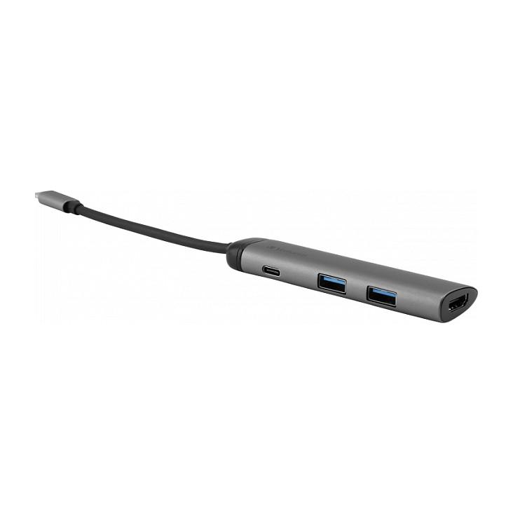 Hub USB-C Verbatim 49140, 2x USB 3.0, HDMI 4K, Power Delivery 100 W - Argjendtë - 4