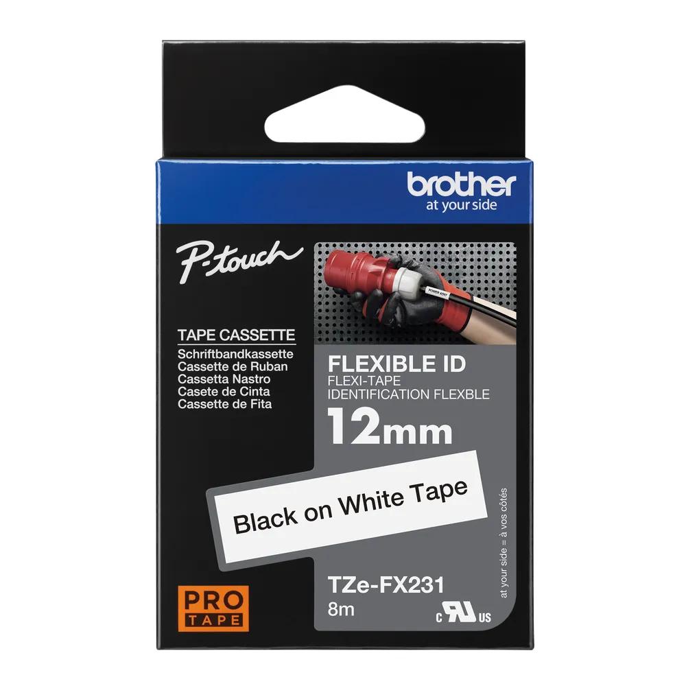 Shirit për Printer 3D Brother Colour Ribbon TZE-FX231 / TZEFX231 - Zezë mbi Bardhë