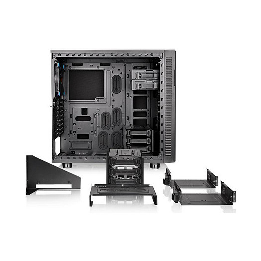 Kasë PC Thermaltake Suppressor F31 Tempered Glass Edition / Mid Tower / ATX / 1x 140mm Front + 1x 140mm Rear Fan / Tempered Glass / Sound-Damping / 360mm Radiator - Zezë - 2