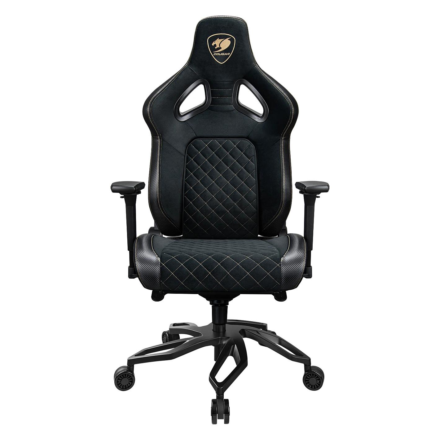 Karrige Gaming COUGAR Titan Pro V2 Gold F, Velvet, Mbështetëse 4D, Mbështetje Lumbare, 160 kg – Zezë - 10