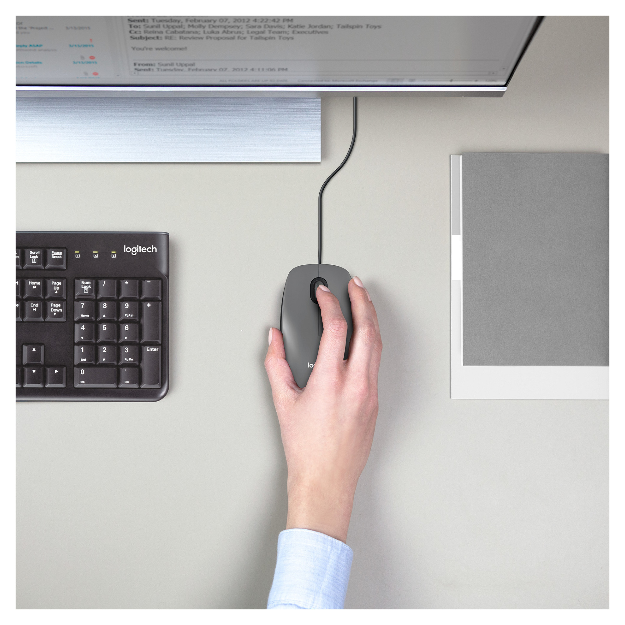 Logitech M100 – Maus me Kabllo USB, Optik, 1000 DPI, 3 Butona – Zezë - 6