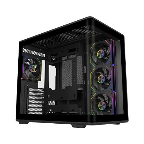 Kasë PC Cooler Master Elite 600 / Midi Tower / ATX / 3x 120mm + 1x 120mm Fan / Tempered Glass - Zezë