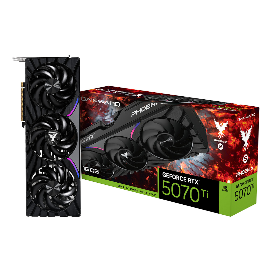 Kartë Grafike NVIDIA Gainward GeForce RTX 5070 Ti Phoenix-S / 16GB GDDR7 / PCIe 5.0 / 3 Fan – Zezë/Hiri - 10
