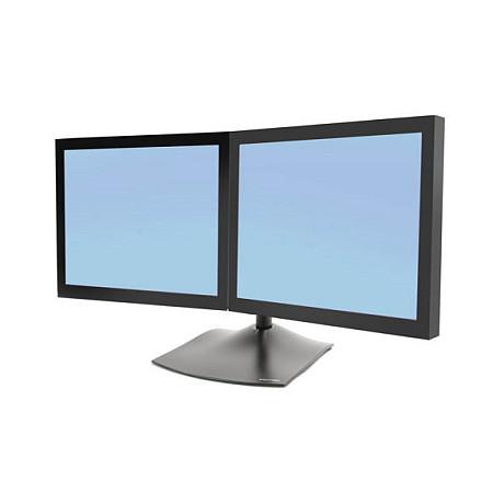 Mbajtëse për Monitor Ergotron DS100 33-322-200 / 2 Monitorë / deri 24" / deri 14kg për Monitor / VESA 75x75 & 100x100 / Rotacion 360° - Zezë