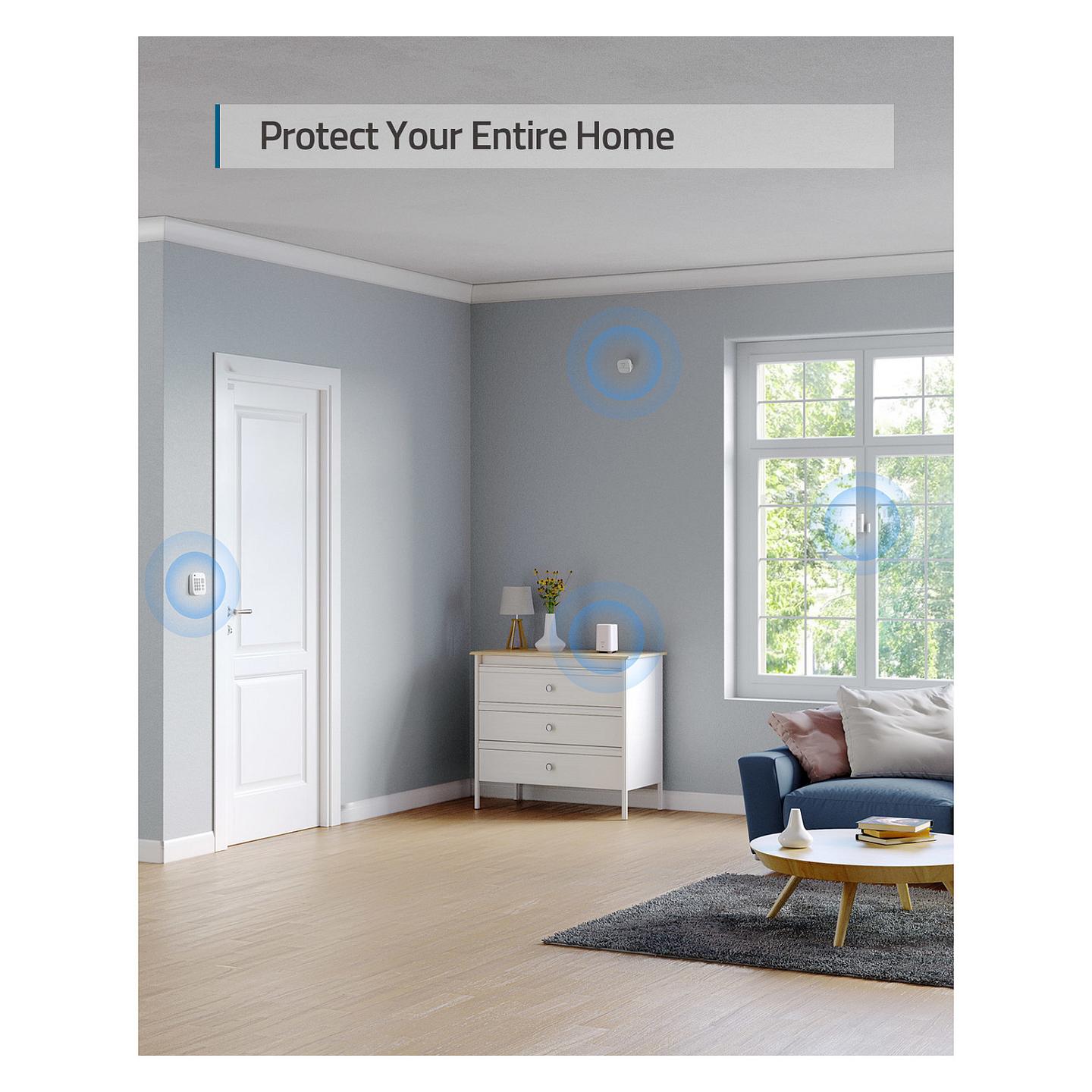 Sistem Alarmi i Mençur eufy T8990321, 5-Pjesësh, Wi-Fi, RF Wireless, GSM, SMS, Sensorë Dyer/Dritare, Sirenë - Bardhë - 24