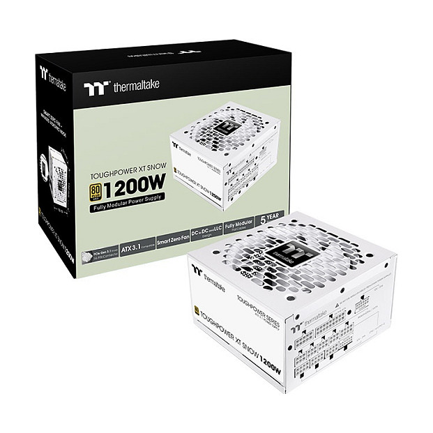 Furnizues Energjie Thermaltake Toughpower XT Snow / 1200W / ATX 3.1 / 80 PLUS Gold / Fully Modular - Bardhë - 6