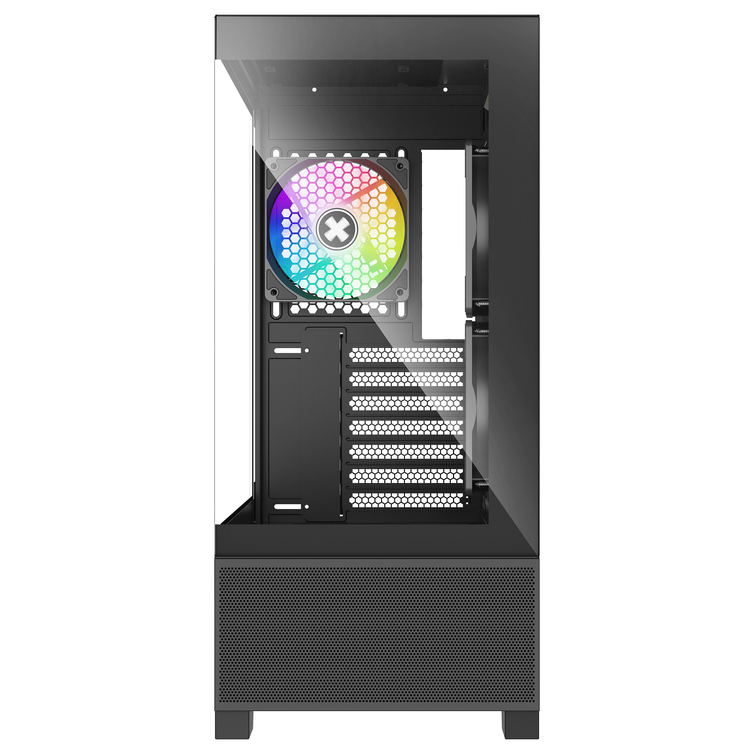 Kasë PC Xilence Beam / Midi Tower / ATX / 2x 120mm + 1x 120mm ARGB Fan / Tempered Glass - Zezë - 8