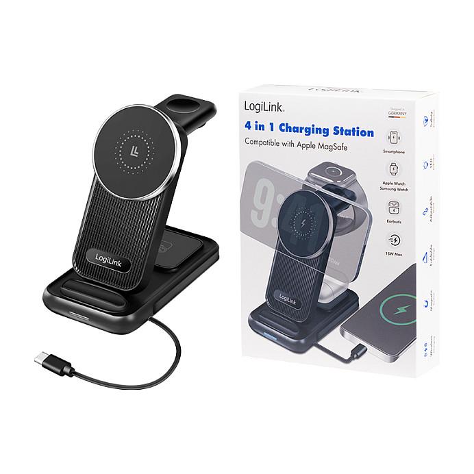 Adapter LogiLink PA0292 / Wireless / 15W / 4 në 1 / MagSafe – Zezë - 9