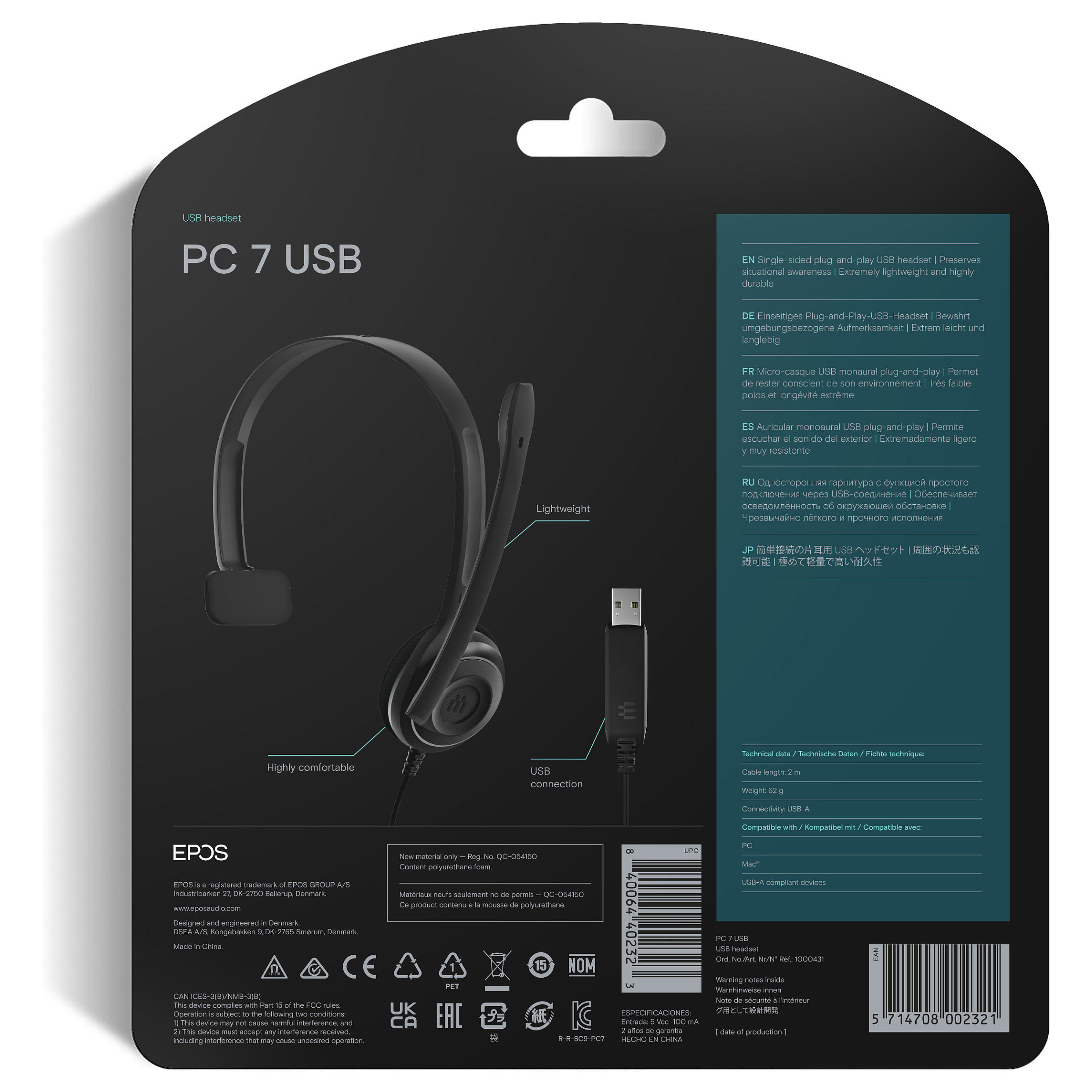 Kufje me kabllo EPOS Sennheiser PC 7 USB / USB-A / Mikrofon – Zezë - 9