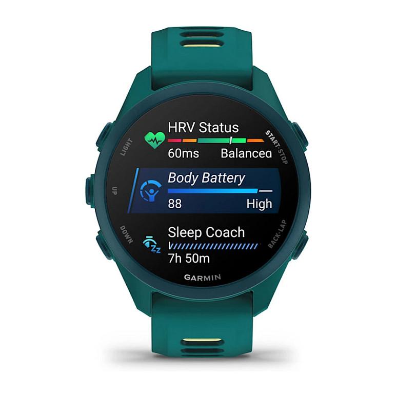 Orë e mençur Garmin Forerunner 170 Music, 42.6mm, 1.2", AMOLED, GPS, Muzikë – Gjelbër/Verdhë - 6