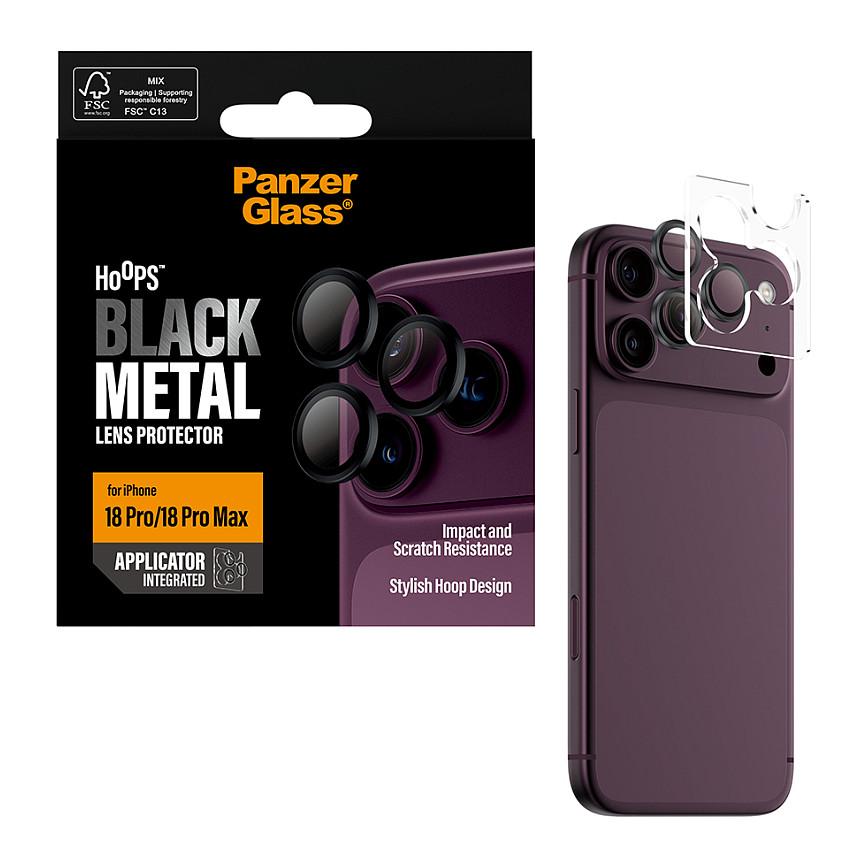 Mbrojtëse për Kamerë PanzerGlass Hoops për iPhone 18 Pro / 18 Pro Max, Xham i Temperuar - Zezë - 5