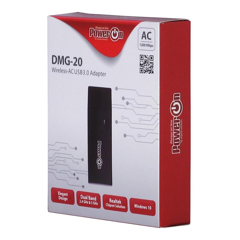 Adapter WLAN USB Inter-Tech DMG-20 / USB 3.0 / 1200Mbps / Dual Band 2.4GHz + 5GHz / Wi-Fi 5 802.11ac / Realtek RTL8812AU - 3