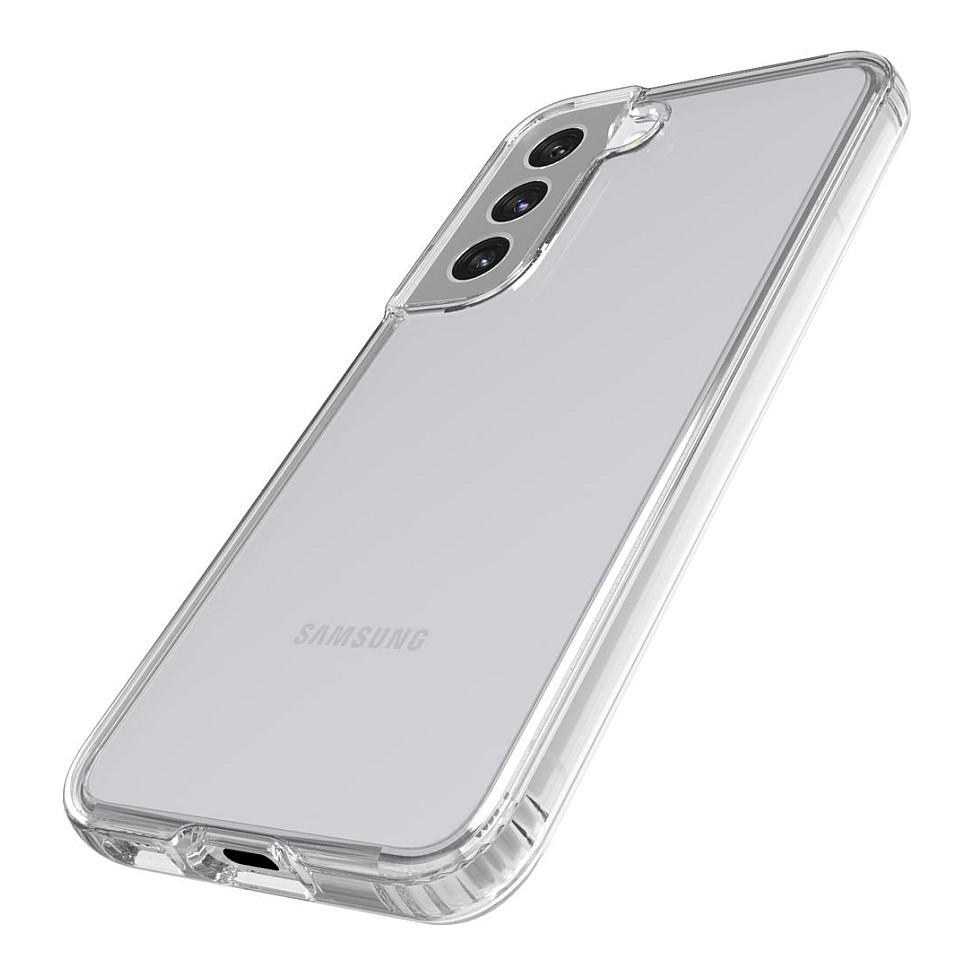 Case për Telefon Tech21 Evo Clear, Samsung Galaxy S22, Mbrojtje nga Rëniet deri në 3,6 m, Rezistent ndaj Gërvishtjeve – Transparente - 3
