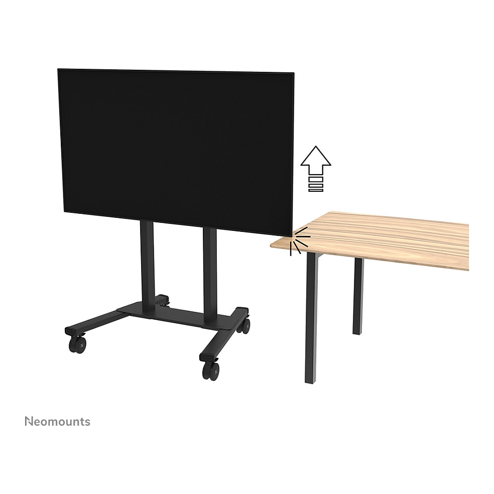 Mbajtëse për TV Neomounts / 55"-100" / 110kg / VESA 100x100-800x600 / Elektrike / Me Rrota - Zezë - 9