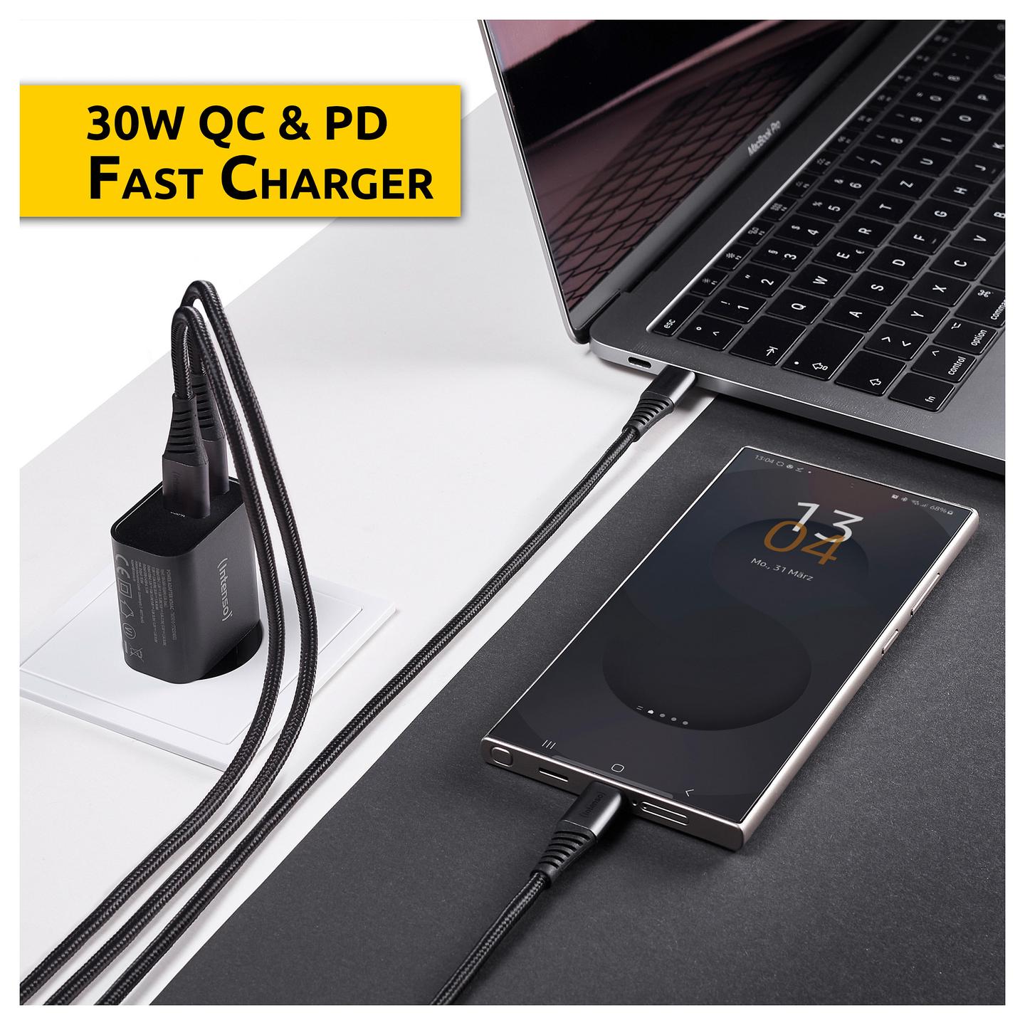 Adapter Intenso W30AC / 30W / USB-A + USB-C / Power Delivery 3.0 / PPS / Quick Charge 4.0 - Zezë - 6