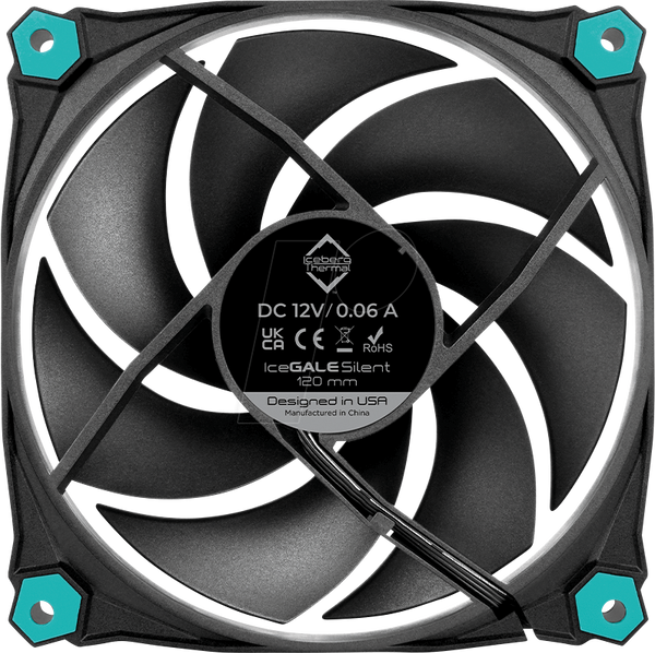 Ftohës për Kasë Iceberg Thermal IceGALE Silent / 3x120mm / 1100 RPM / 30 CFM - Zezë - 2