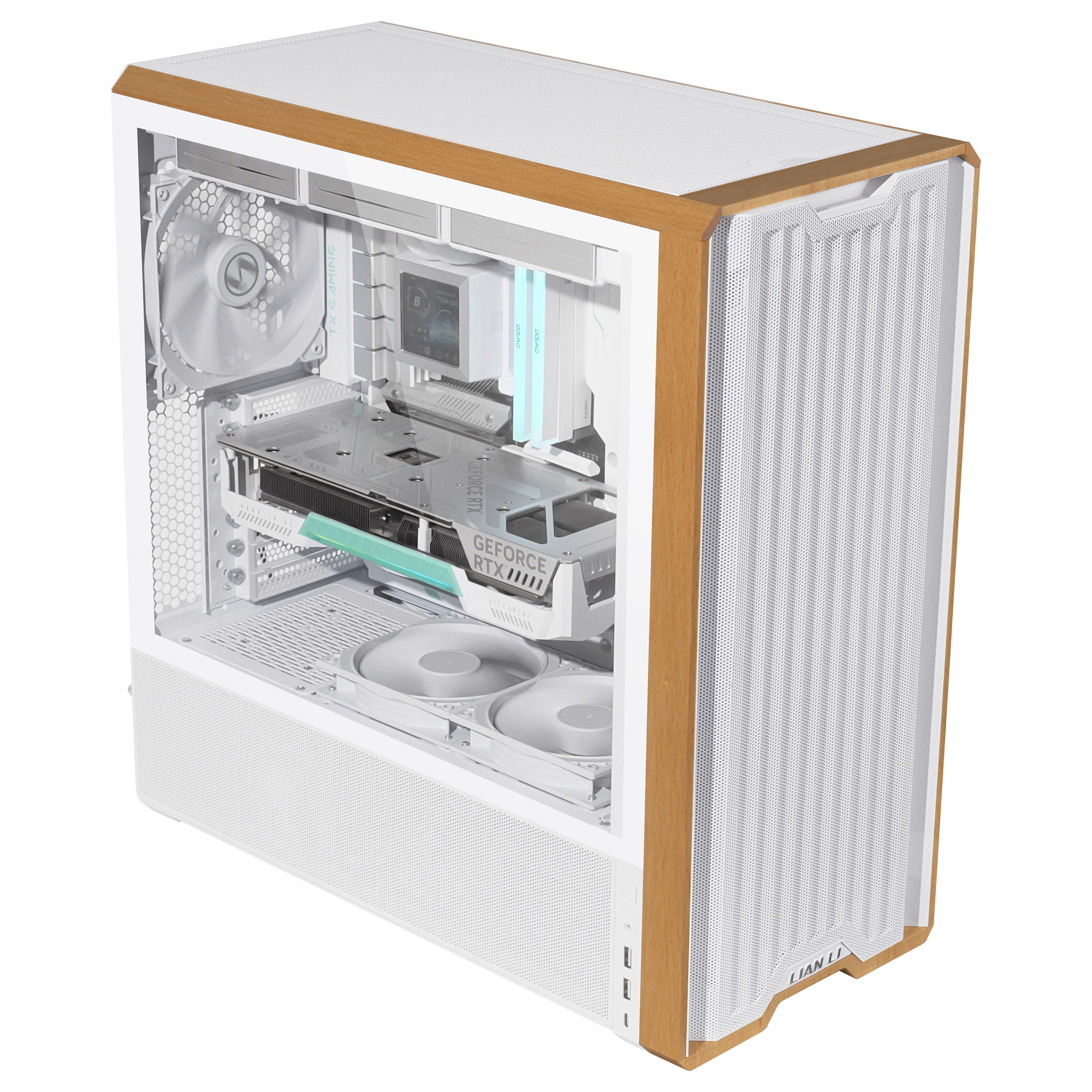 Kasë Lian Li LANCOOL 217 / Midi Tower / E-ATX / 2x 170mm + 3x 120/140mm Fan / Tempered Glass - Bardhë - 8