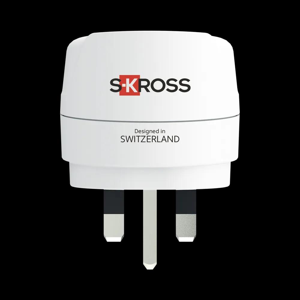 Adapter Universal SKROSS Europe to United Kingdom, 2 copë, 100–250V, 13A - Bardhë - 2