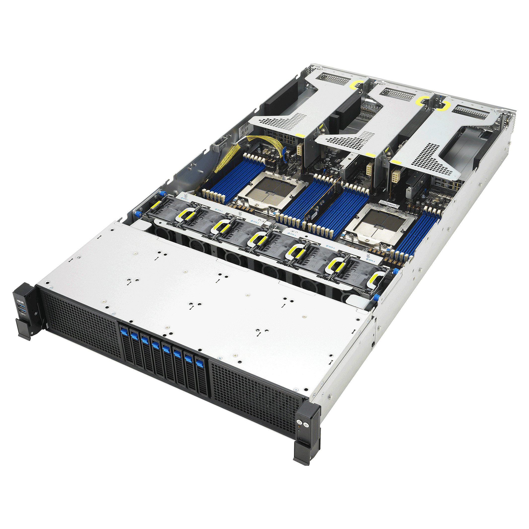 ASUS RS720A-E13-RS8U Rack Server 2U – AMD EPYC 9005 Series, 8x NVMe, DDR5 RDIMM, OCP 3.0, 2700W Redundant PSU - 4