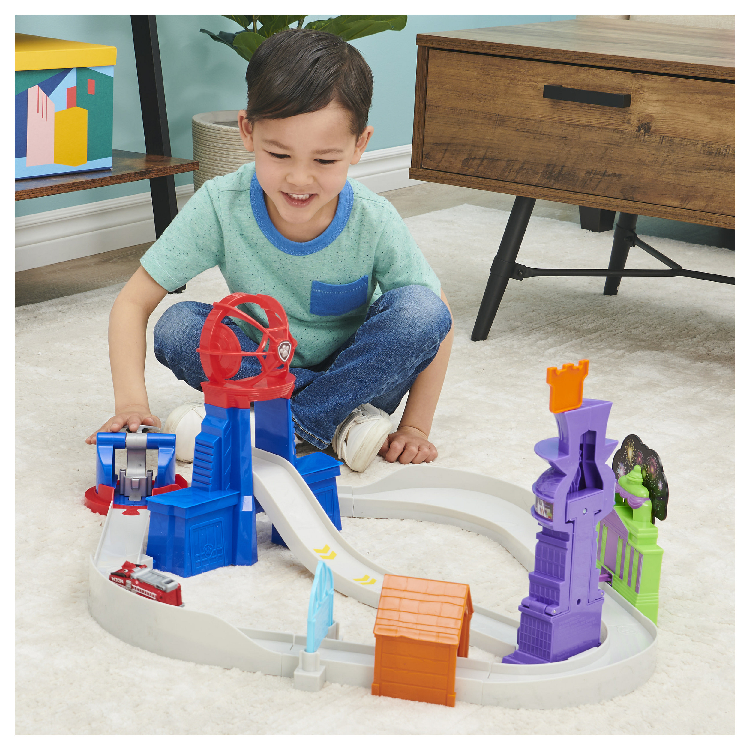 Lodra Spin Master PAW Patrol True Metal Total City Rescue Playset – Marshall / 1:55 Scale / 3 Rescue Scenes / Rotating Launcher - MIx - 3