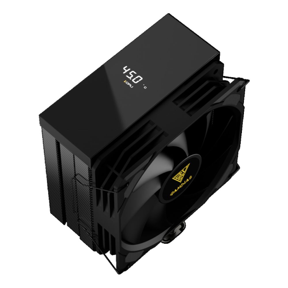 Ftohës për Procesor Gamdias BOREAS M2-51D / 120mm / 5 Heat Pipes / ARGB / Ekran Dixhital / PWM - Zezë - 3