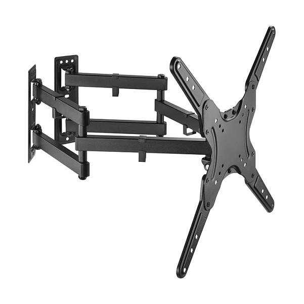 Mbajtëse Muri për TV Equip 650328 / 23"-55" / 45kg / Full Motion / Corner / Tilt -15° deri +2° / Swivel ±45° - Zezë