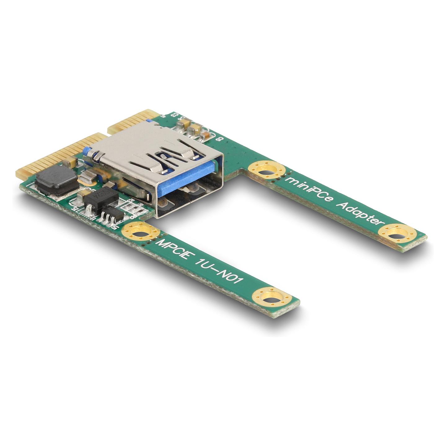 Kartë Zgjerimi Mini PCI Express Delock 80039 / Mini PCIe / 1x USB Type-A 2.0 / 480Mbps / Full Size në Half Size