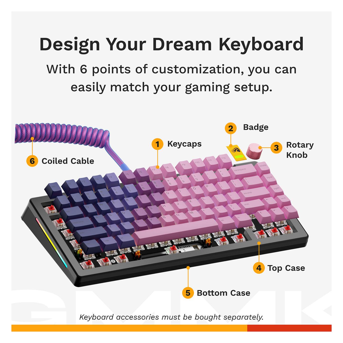 Tastierë Gaming Glorious GMMK 3 Pro / 75% / Barebone / Hot-Swap / ANSI / USB-C - Zezë - 8