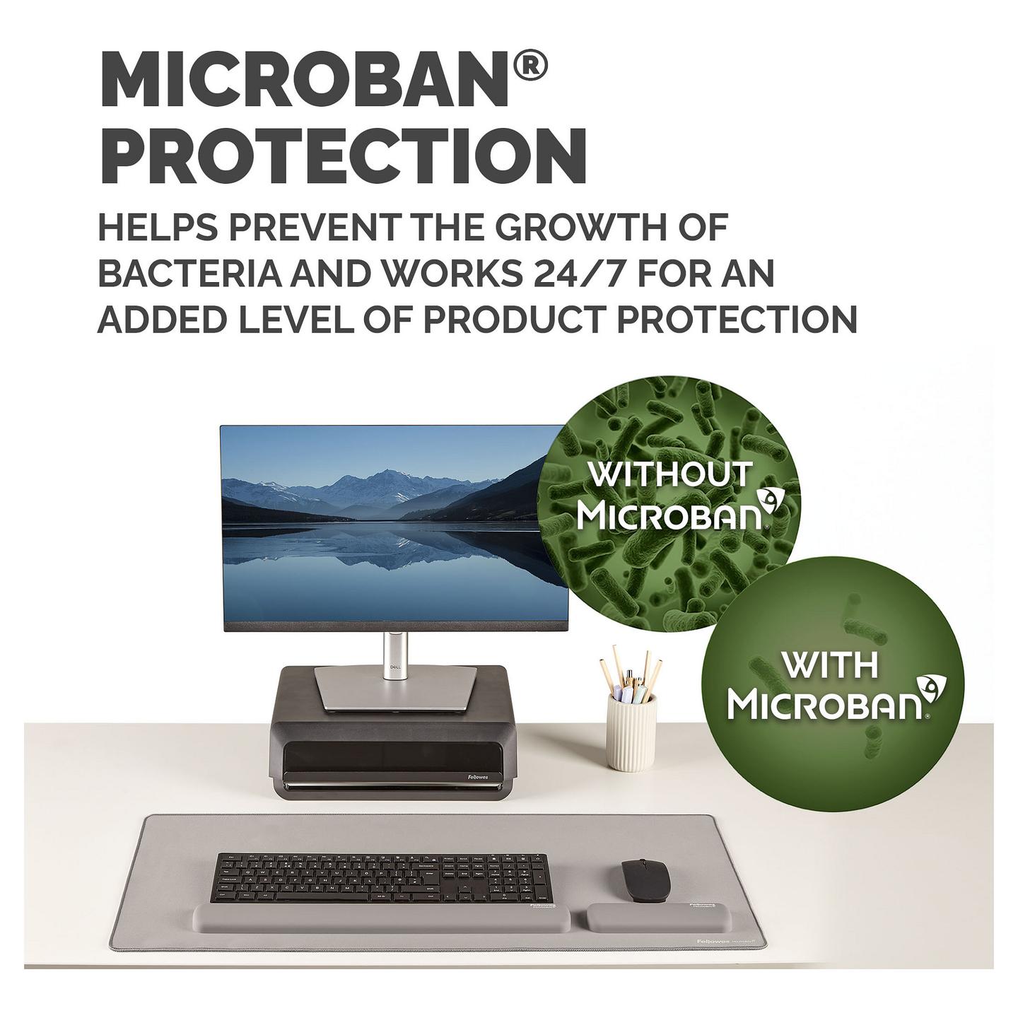 Mbështetëse për Kyçin Fellowes Breyta / Për Maus / Silikon / 18 × 6 cm / Microban / HEX Cushion / Antibakteriale - Gri - 4