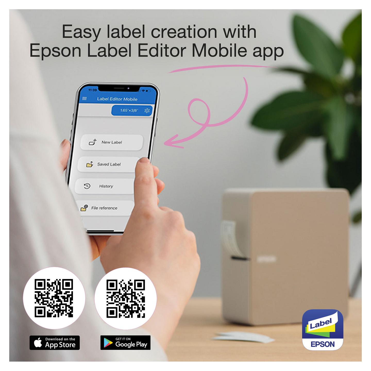 Printer Label Epson LabelWorks LW-C410, Thermal Transfer, 180DPI, 9mm/s, Bluetooth, Auto Cutter - Bardhë - 12