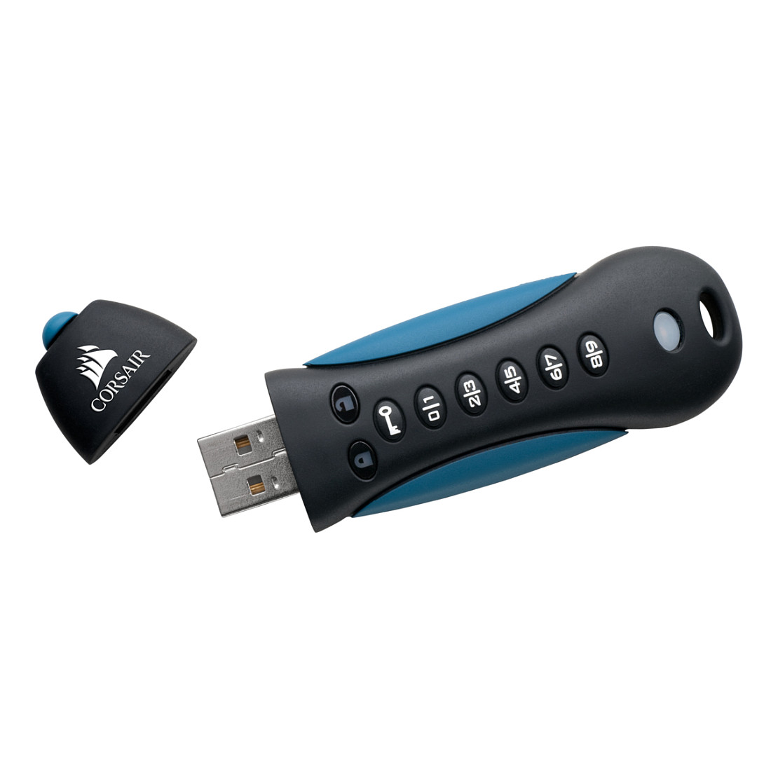 USB Flash Drive Corsair Padlock 3 / 128GB / USB 3.2 Gen 1 / USB-A / PIN - Zezë/Blu - 3