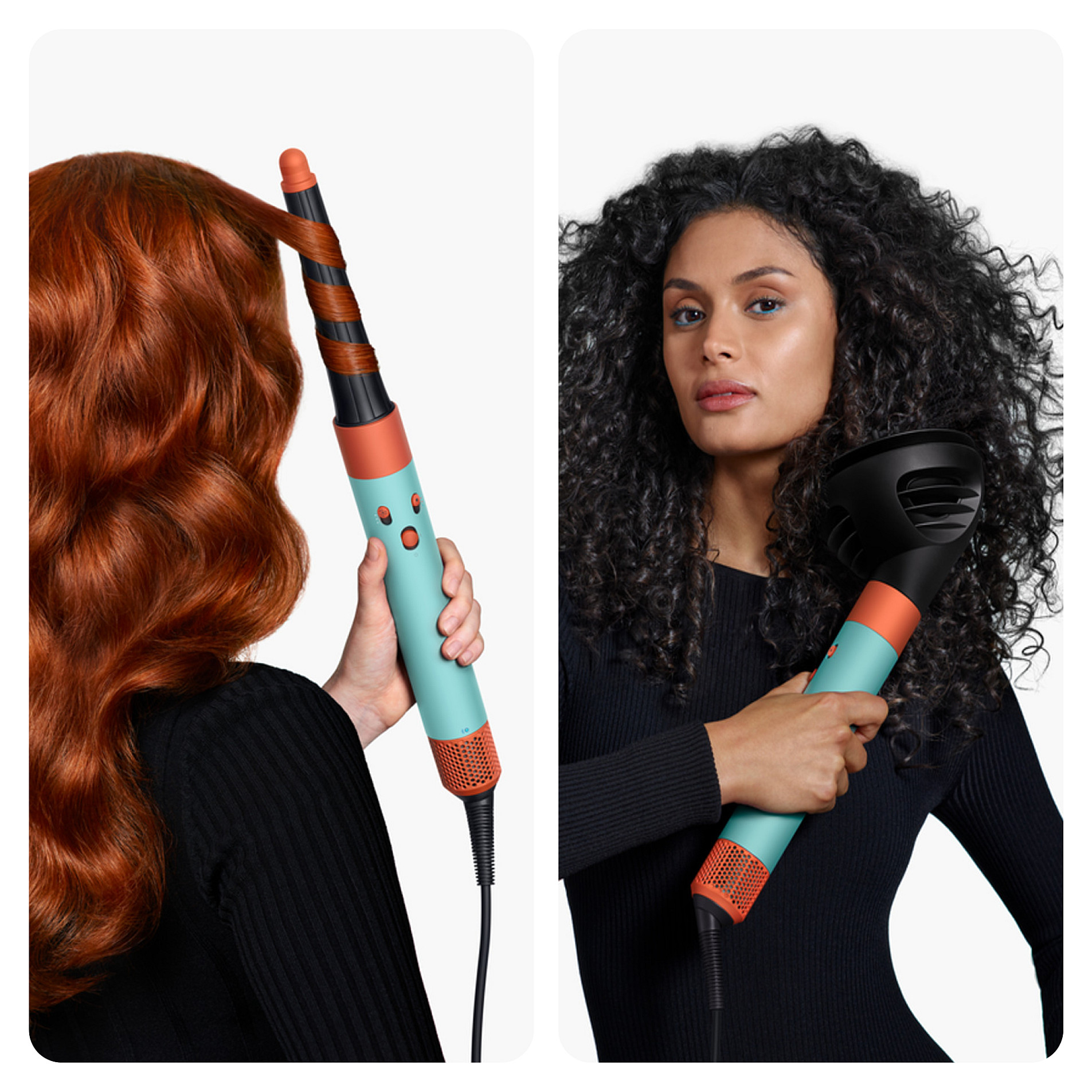 Stilues për flokë me ajër Dyson Airwrap i.d. Curly+Coily / Coanda / Bluetooth / 6-në-1 / 1300 W – Zezë/Portokalli/Gjelbër - 4