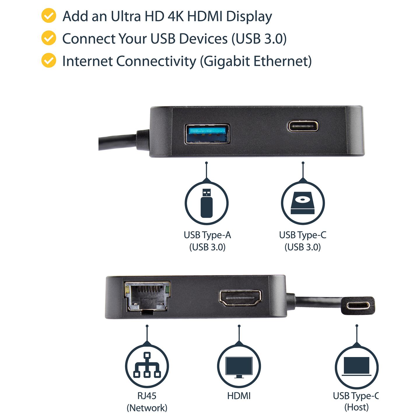 Docking Station StarTech.com DKT30CHD, HDMI 4K, Gigabit Ethernet, USB-A, USB-C - Zezë - 9