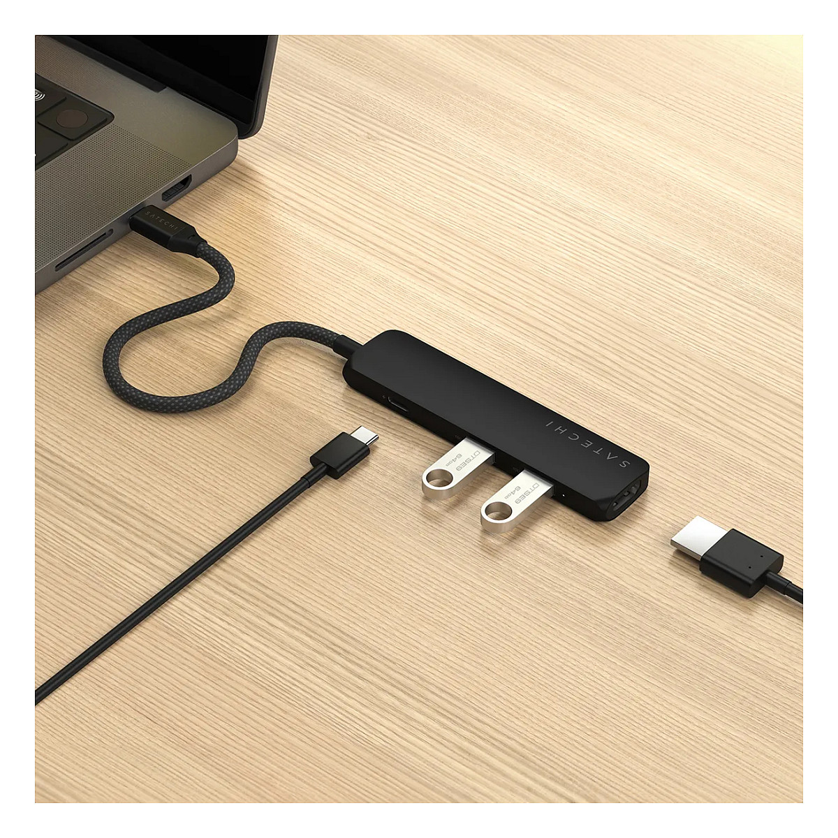 Hub Satechi ST-P4SK / 2x USB-A / 1x HDMI / 1x USB-C PD / 80W PD / 100W – Zezë - 7