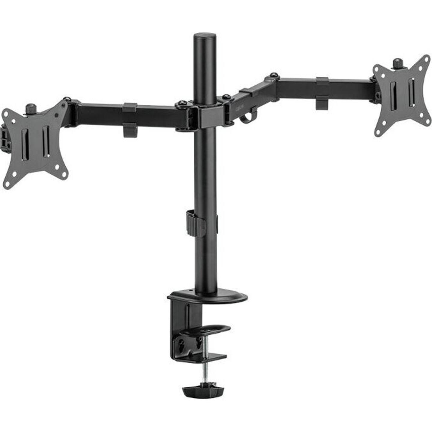Mbajtëse për Monitor LogiLink BP0216 / 2 Monitorë / 17–32" / deri 10kg për Monitor / VESA 75x75 & 100x100 / Rotacion 360° - Zezë