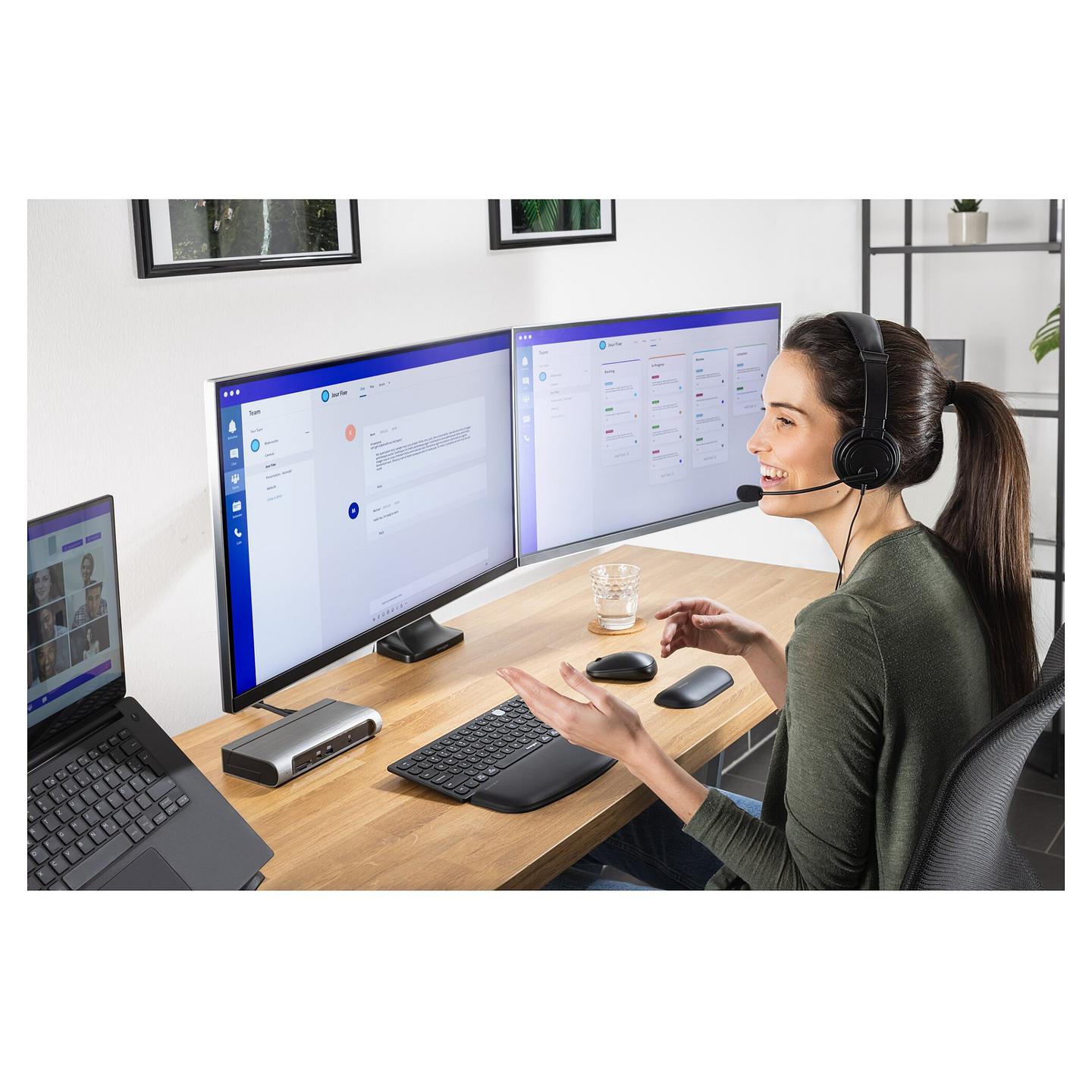 Kufje me kabllo Kensington K97457WW / USB-C / 40 mm / Noise-Cancelling Mic - Zezë - 10