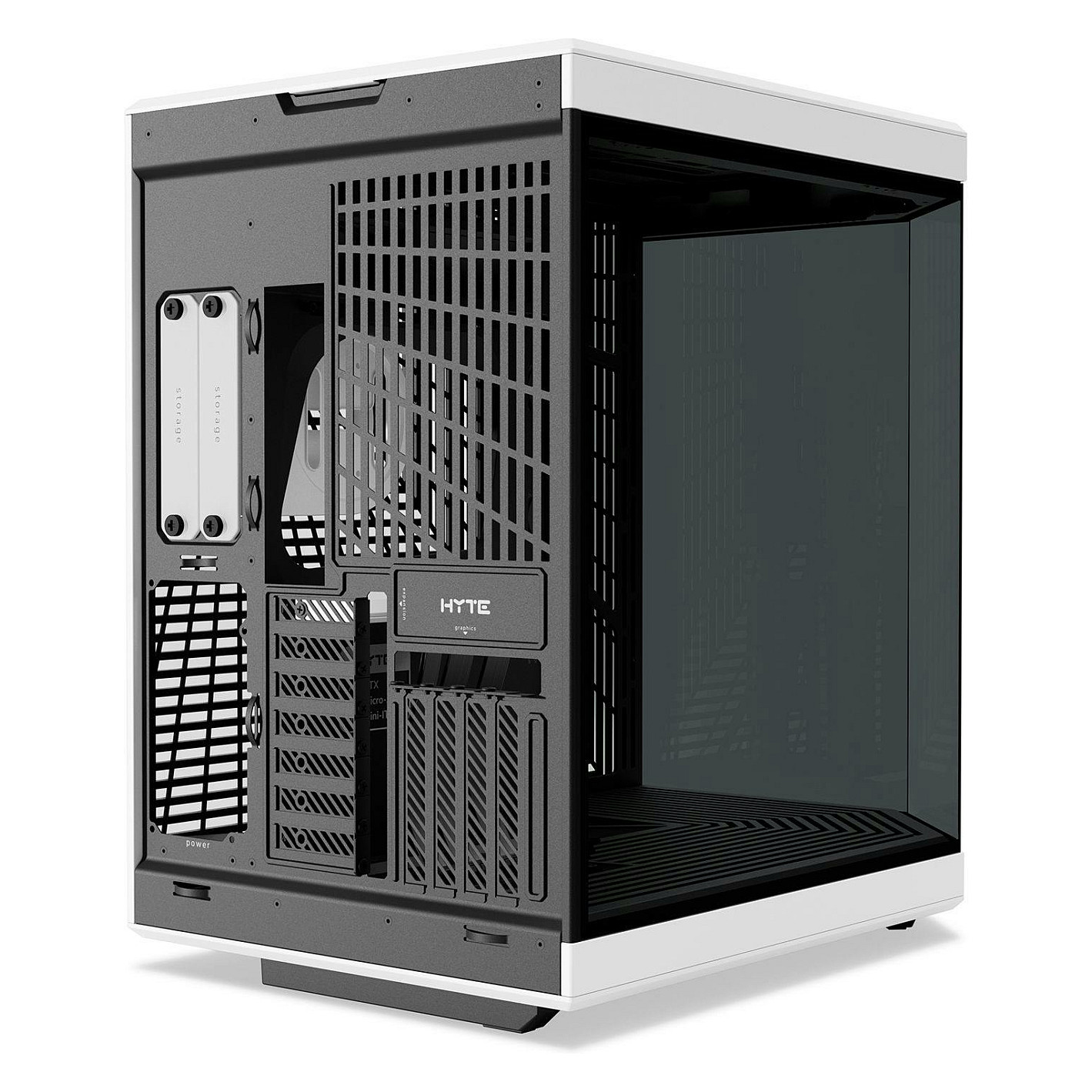 Kasë PC HYTE Y70 / Mid Tower / ATX / 3x 120mm + 2x 140mm Fan Support / Tempered Glass / PCIe 4.0 Riser - Zezë/Bardhë - 3