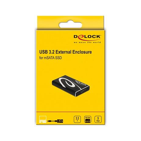 Këllëf për SSD DeLOCK 42006 / mSATA / USB 3.2 Gen 1 / 5Gbps / 6Gb/s – Zezë - 5
