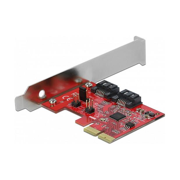 Kartë Zgjerimi PCI Express Delock 90406 / PCIe 2.0 x2 / 2x SATA 6Gbps / RAID 1 / Asmedia ASM1062R / Low Profile - 3